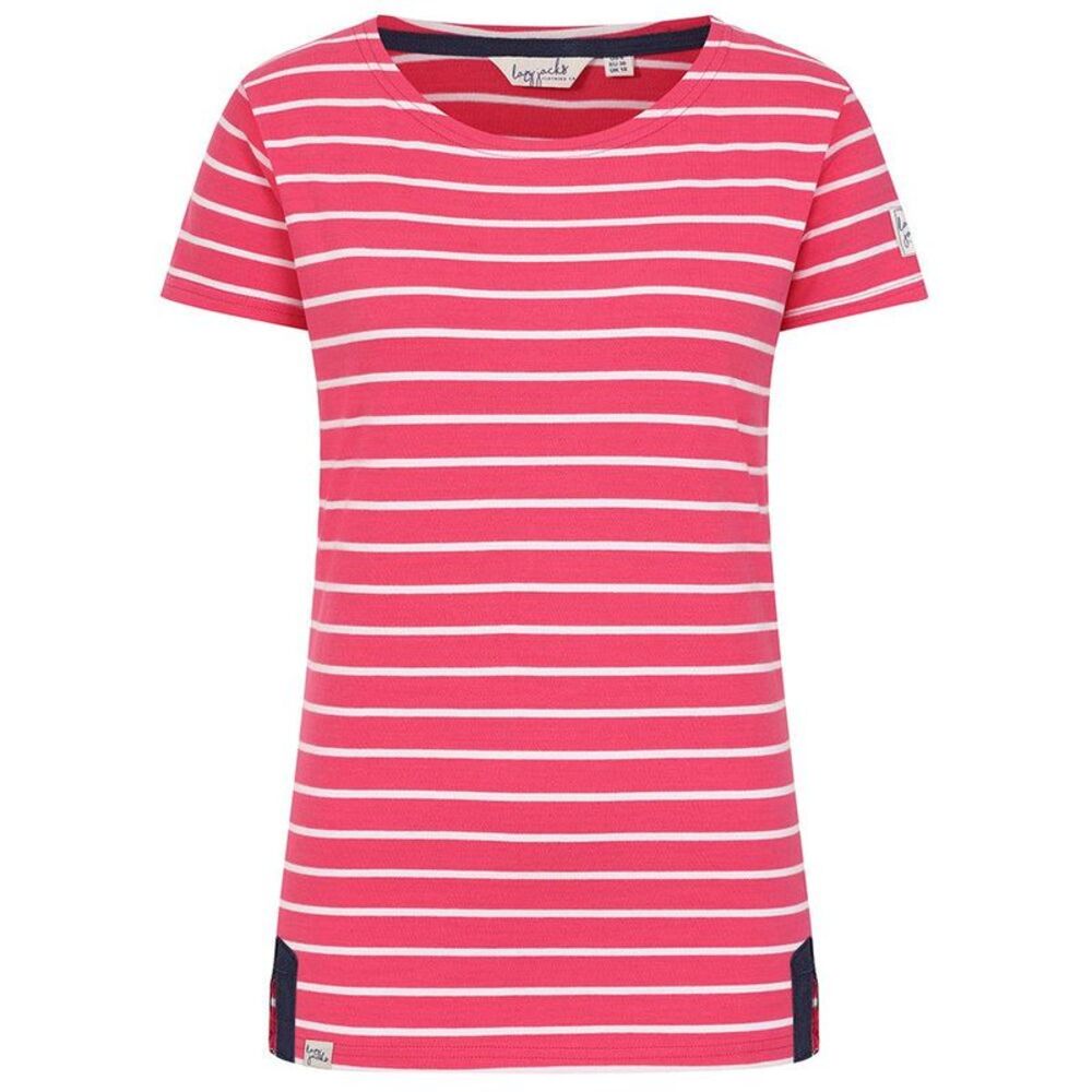 Lazy Jacks Womens/Ladies Breton Top / Cherry